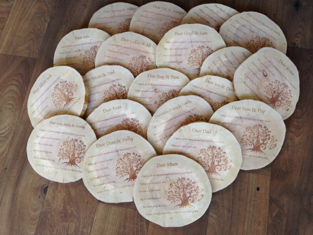 Wooden wedding invites