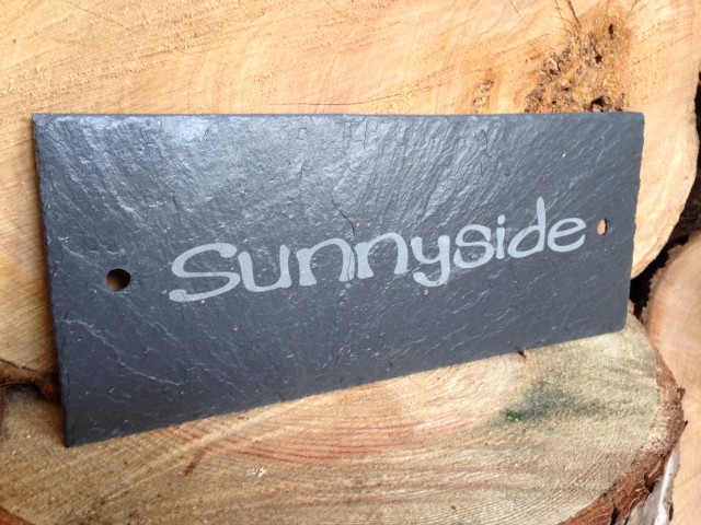 Bespoke slate house plaque