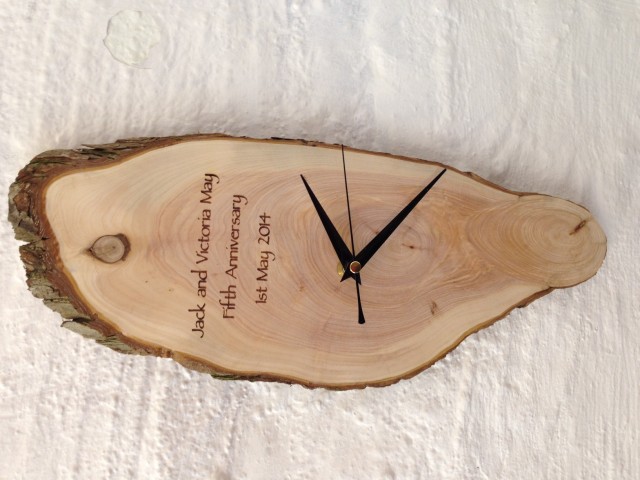 Wood Slice Anniversary Clock